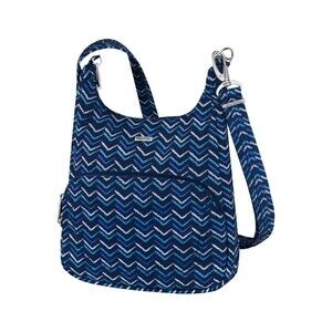 NEW Travelon Anti-Theft Classic Essential Messenger Travel Bag Blue Chevron